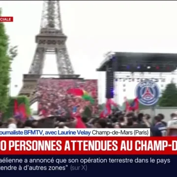 Le PSG célèbre sa victoire en Ligue des champions