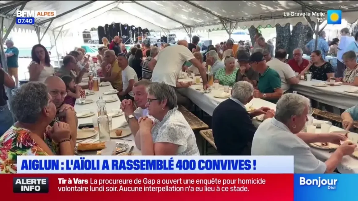 La Fête de la Pentecôte à Aiglun: Un Aïoli Géant Préparé par 80 Bénévoles