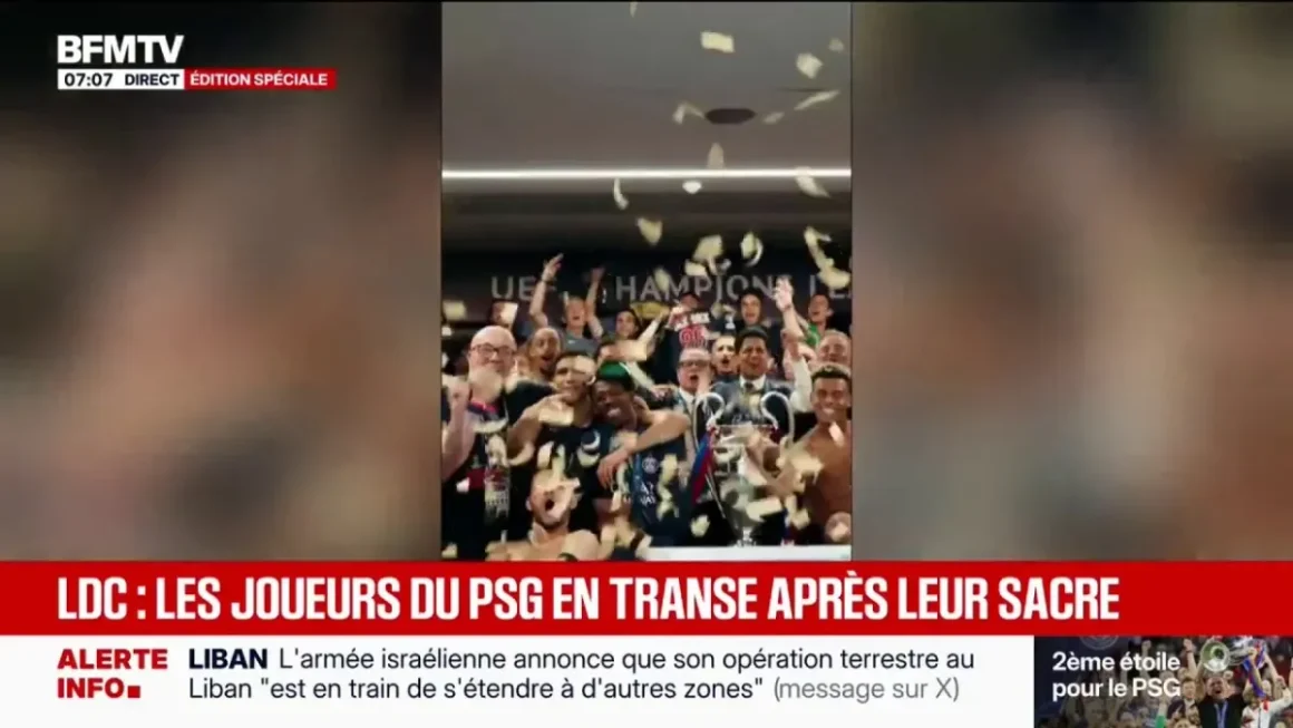 Le PSG célèbre sa victoire en Ligue des champions