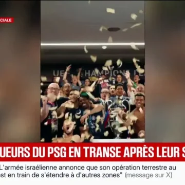 Le PSG célèbre sa victoire en Ligue des champions