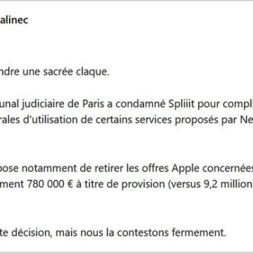 Réaction de Spliiit face à la décision judiciaire