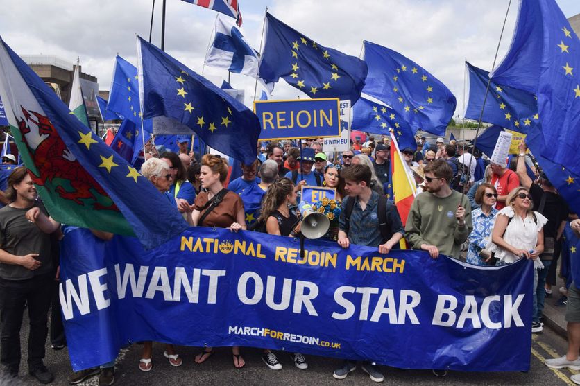 National Rejoin March on the tenth anniversary of the Brexit referendum in London, UK - 20 Jun 2026 Impact économique du Brexit : une analyse 10 ans après