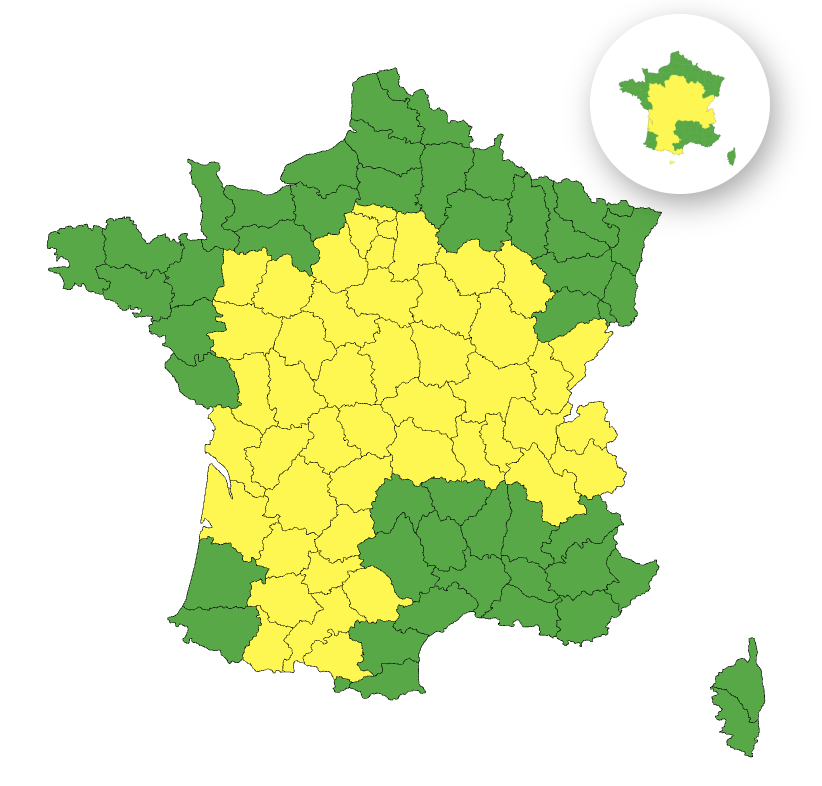 1d248ead-ef4c-4019-b9f9-3885d62fc8d7 49 départements en vigilance jaune pour canicule