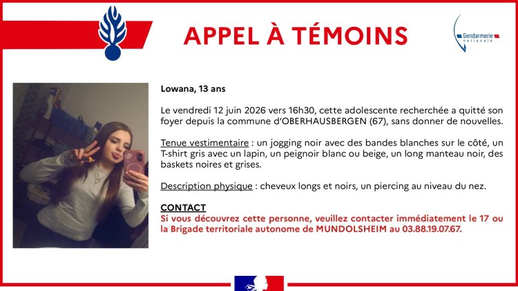 2e21af0e-cc2e-43cc-943c-c2ea68b18581 Disparition inquiétante de Lowana à Oberhausbergen : Appel à témoins