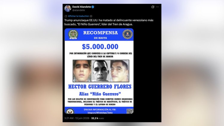 4d4ef85c-3ad3-4bac-bc58-c283de224726 Niño Guerrero tué lors d’une opération conjointe Venezuela-USA