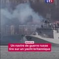 Un navire de guerre russe tire sur un yacht britannique dans la Manche