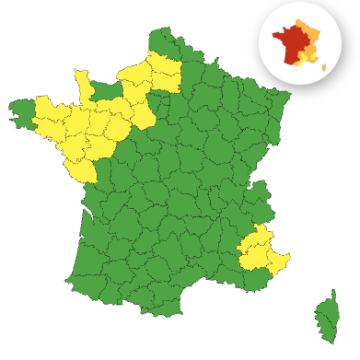 833966e6-61e2-4b58-9a3b-0d234716433f 18 départements en vigilance jaune pour orages et 54 en vigilance rouge canicule