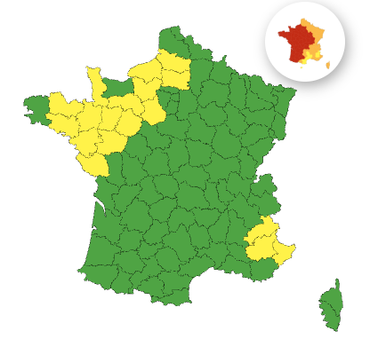 833966e6-61e2-4b58-9a3b-0d234716433f 18 départements en vigilance jaune pour orages et 54 en vigilance rouge canicule