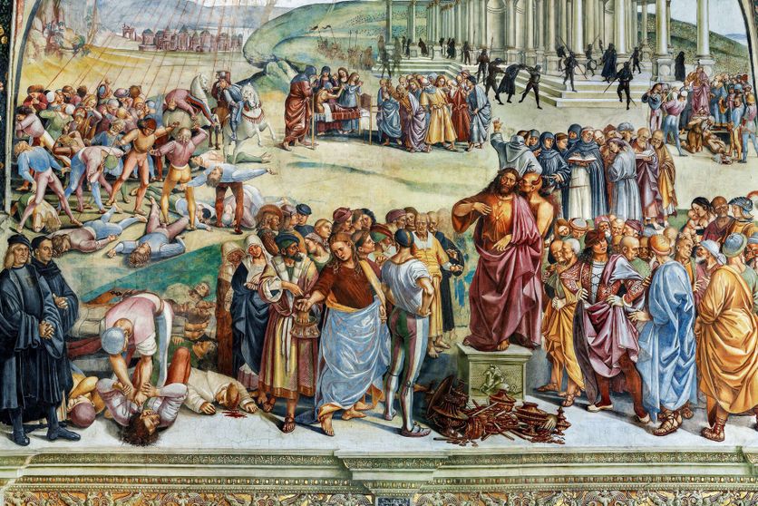 Sermon and Deeds of the Antichrist from Last Judgment cycle, 1499-1504 (fresco) L’Antéchrist : Entre Mythe Biblique et Instrumentalisation Moderne