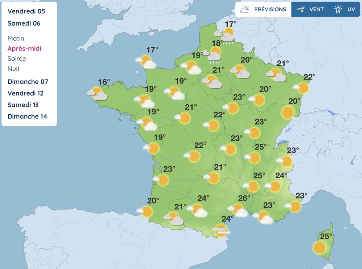 Prévisions météo du premier week-end de juin