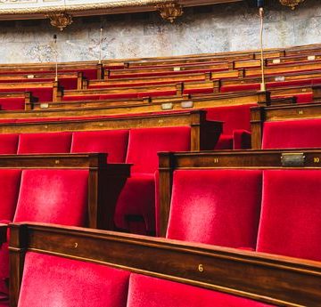 Hemicycle of French National Assembly in Paris Examen Prochain d’une Loi contre les Violences Sexistes et Sexuelles
