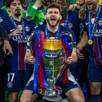 Paris Saint-Germain célèbre sa victoire en Ligue des champions