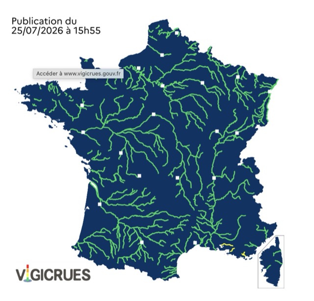 2de1f4b3-b14b-400b-91ae-812c5da2e065 Alerte de Météo-France : Vigilance jaune crues dans deux départements