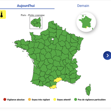 6ffc20e7-06e9-4ebc-ade3-42551b3c3a11 Vigilance jaune pour canicule dans le sud de la France
