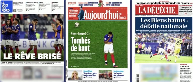7c84068b-e562-40f9-a0b9-042d78208a21 La défaite des Bleus face à l’Espagne : une presse critique