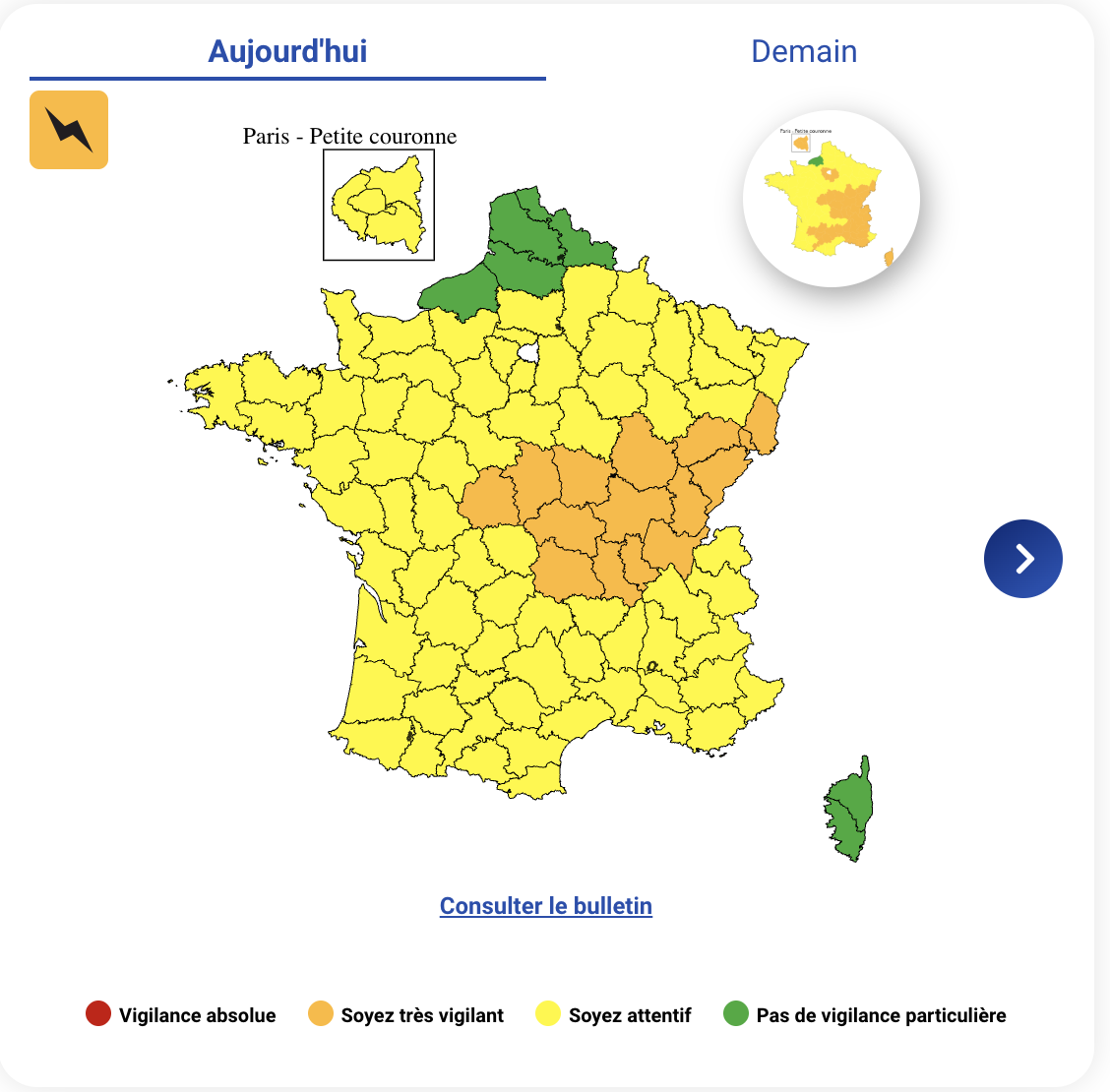 cdbe16e0-dbdc-4d91-9dbc-bf83bd674f47 Vigilance Orange pour Orages : 15 Départements Concernés