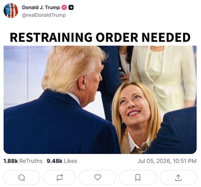 dc0c01d1-91ed-4961-a2fe-b2111f6cd6f7 Tensions entre Donald Trump et Giorgia Meloni avant le sommet de l’Otan