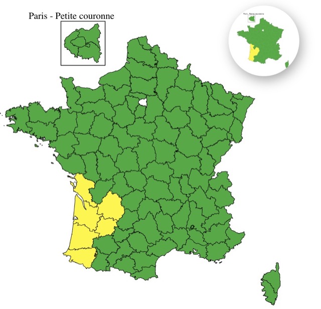 11e29bf4-22f8-4ac6-82c6-72ddd0fe2461 Vigilance jaune pour les départements du sud-ouest de la France