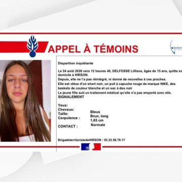 36831708-5e68-44c2-ae43-917db44fba92 Disparition inquiétante de Lilliana Delfosse à Hirson