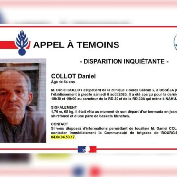 3cc032ea-3e9b-4e92-8804-310bfbea2f23 Appel à témoins pour retrouver un disparu dans les Pyrénées-Orientales