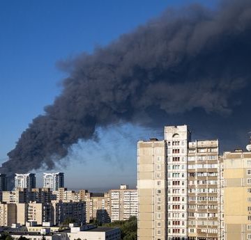 UKRAINE-RUSSIA-CONFLICT-WAR Drones russes frappent près de Kiev