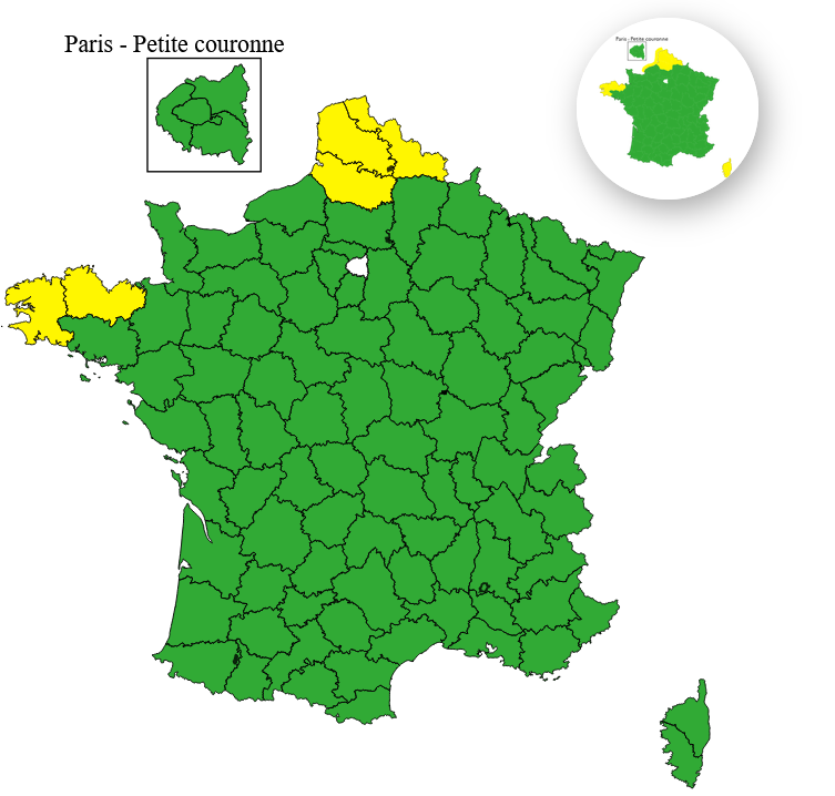 aa2360df-108f-4c4b-8152-1874ec3924e4 Alerte Météo : Vigilance Jaune dans Cinq Départements