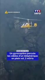 c95c4188-9347-43a8-9360-4289a34db9e1 Drame en Italie : un gyrocoptère percute les câbles d’un téléphérique, 2 morts
