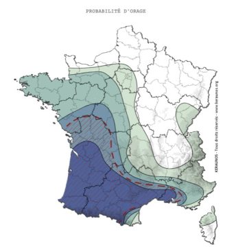 Prévisions météorologiques: risques d&rsquo;orages le 24 août