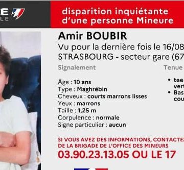 e38622e2-8ba2-48c9-934d-97da70a113e1 Disparition d’un enfant à Strasbourg : Appel à témoins de la Police