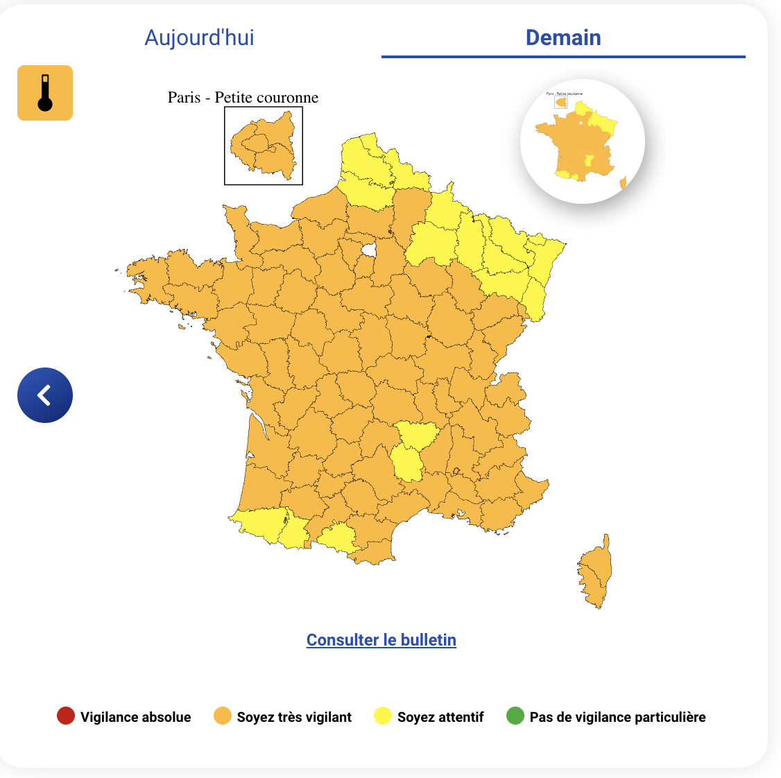f1c44087-8234-47df-b027-a3e1fc046d62 Vigilance Orange Canicule en France: 80 Départements Concernés