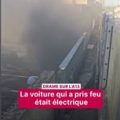 Accident tragique sur l&rsquo;A13 : un véhicule électrique en feu