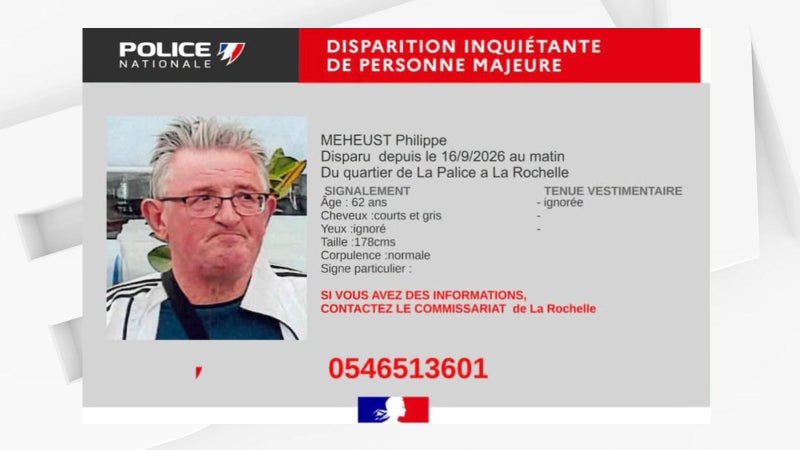 72787015-9404-447e-aeb2-9da0cce4e431 Appel à témoins lancé pour la disparition de Philippe Meheust à La Rochelle