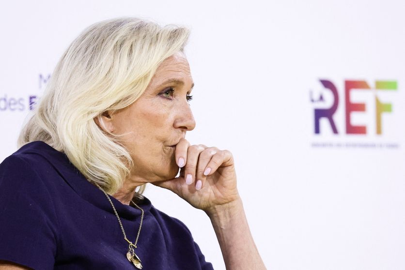French employers' federation MEDEF holds annual summer conference Marine Le Pen et le défi du financement de campagne