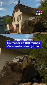 870243ac-6c04-41ee-b39a-5149e6dee5e9 Un énorme rocher manque de peu une maison dans les Pyrénées-Atlantiques