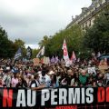 Manifestations contre la proposition de loi sur la présomption d&rsquo;usage légitime des armes à Paris