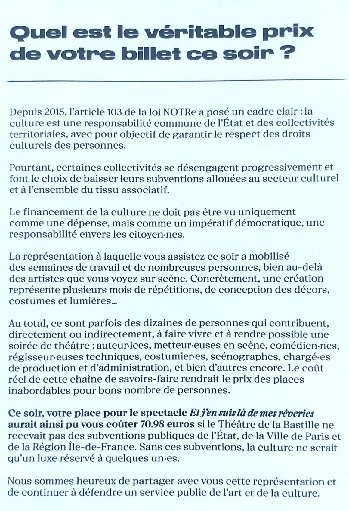 c668ac3e-4c1f-45f4-abf7-f531a247aa19 Le rôle crucial des subventions publiques dans le spectacle vivant