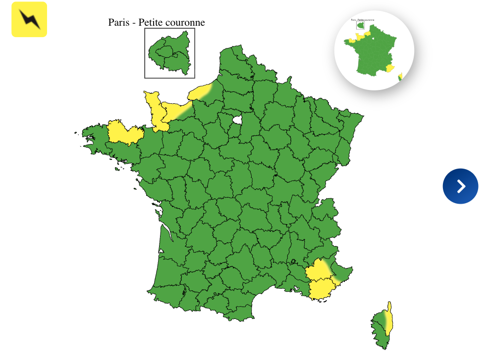 30f71c97-2a41-4667-8a13-e4080d92d673 Huit départements en vigilance jaune pour les orages