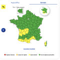 Alerte jaune pour 18 départements en France