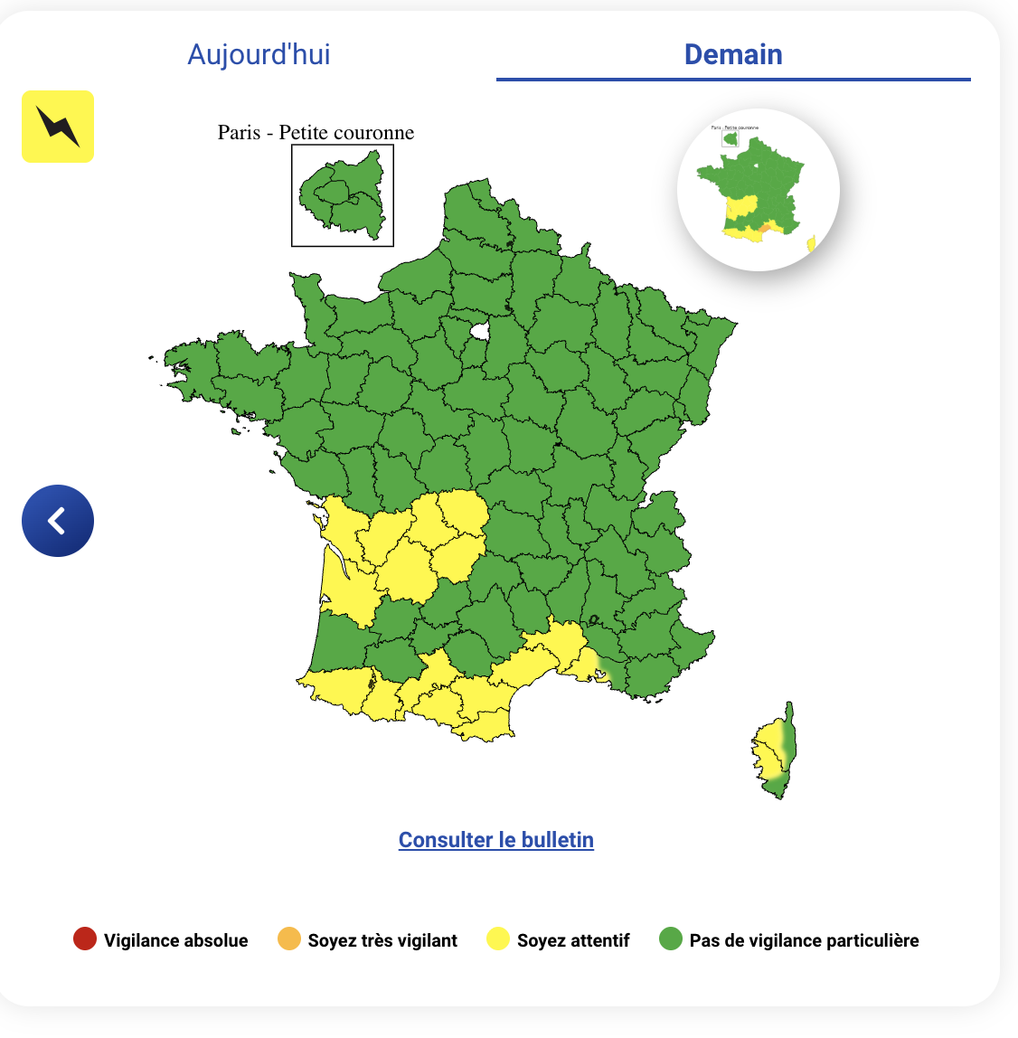 876cd969-dec0-4a88-b2a1-53a057663d3b Alerte jaune pour 18 départements en France