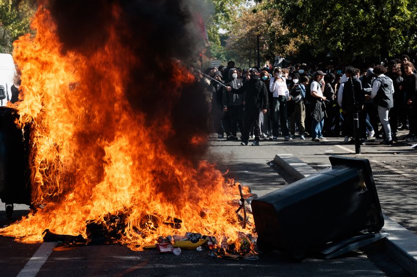 FRANCE-STUDENT-MOBILIZATION-DEMO-BLOCUS Tensions autour des manifestations lycéennes et accusations politiques