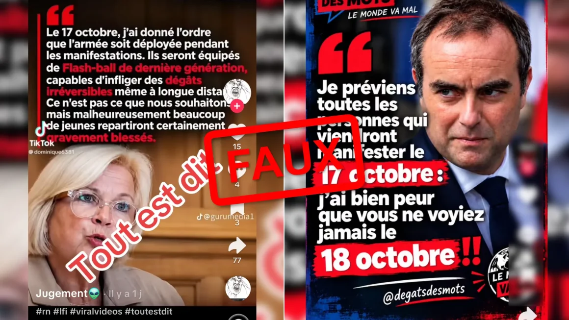 Fausses déclarations attribuées à des membres du gouvernement