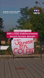 dc9f548c-1827-4fe3-93a0-b68ad7dfb3b7 Blocages des lycées : fermeture de centaines d’établissements lundi