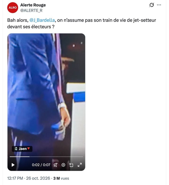 fbb366bb-23e1-4b88-9a4b-75a35aaee587 La montre de Jordan Bardella suscite des réactions